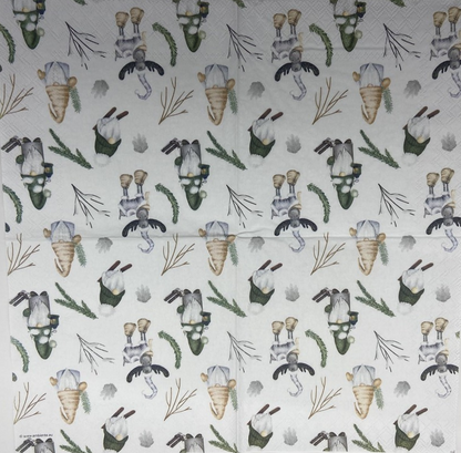 Decoupage Napkins 6.5"  (2pcs)- Forest Gnomes