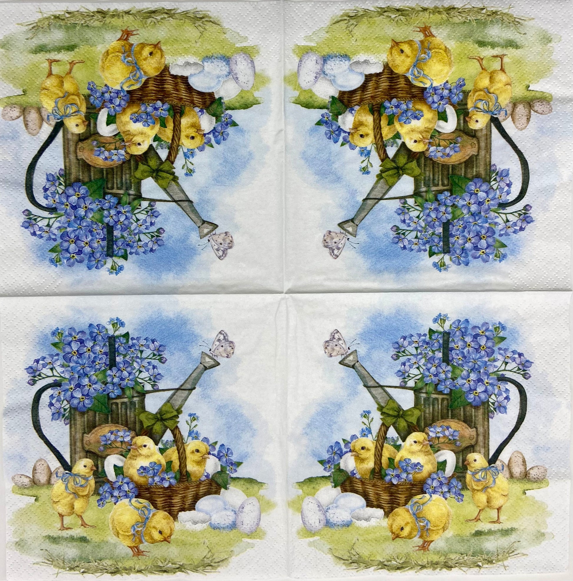 Decoupage Napkins 6.5" (2pcs)- Forget-Me-Not & Chicks