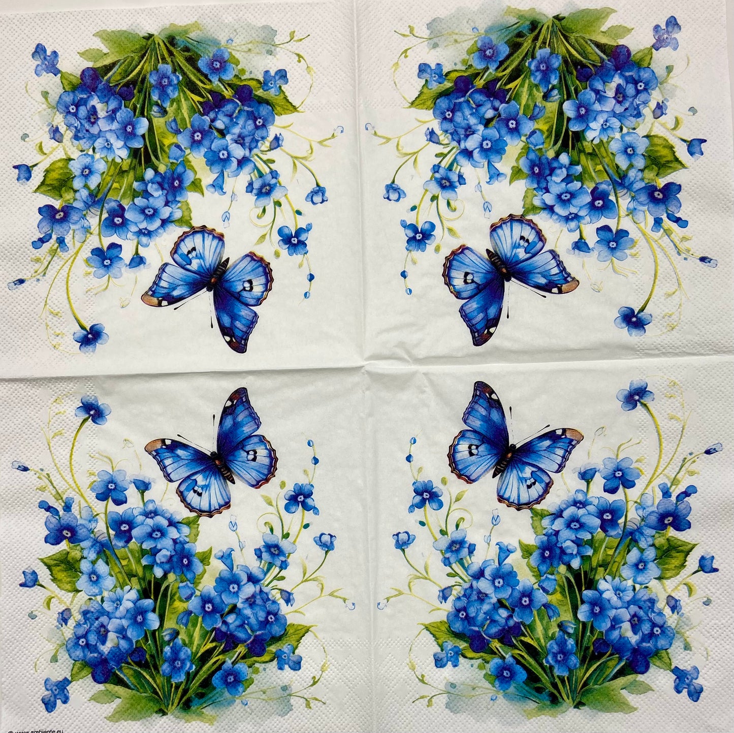 Decoupage Napkins 6.5" (2pcs)- Forget Me Not