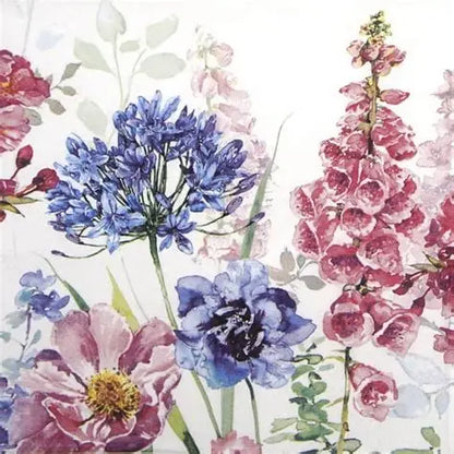 Decoupage Napkins 6.5" (2pcs)- Foxglove & Agapanthus