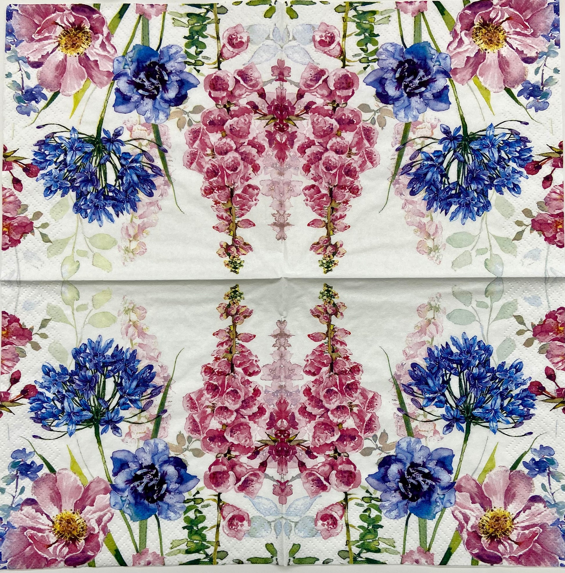 Decoupage Napkins 6.5" (2pcs)- Foxglove & Agapanthus