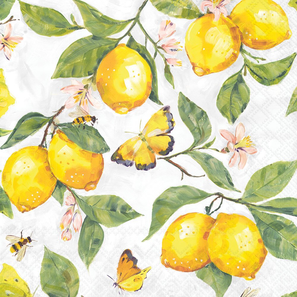 Decoupage Napkins 6.5" (2pcs)- Fresh Lemons