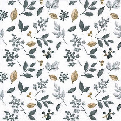 Decoupage Napkins 6.5"  (2pcs)- Frosty Leaves