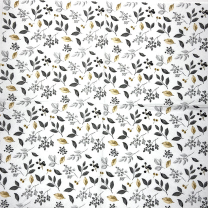 Decoupage Napkins 6.5"  (2pcs)- Frosty Leaves BLACK