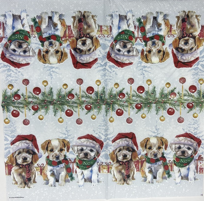 Decoupage Napkins 6.5"  (2pcs)- Funny Cute Puppies