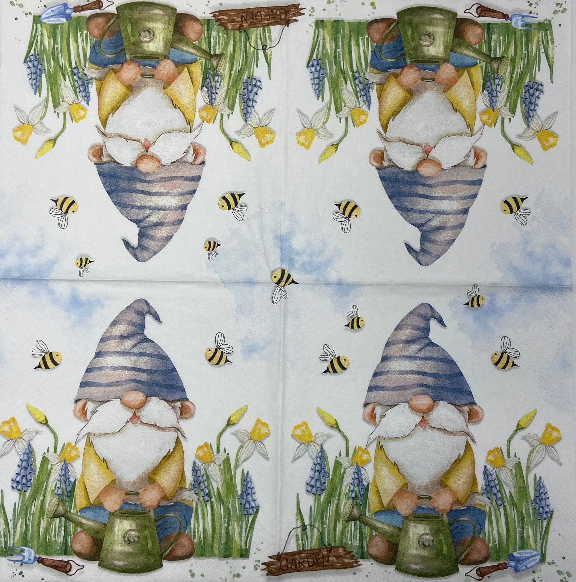 Decoupage Napkins 6.5"  (2pcs)- Garden Gnome