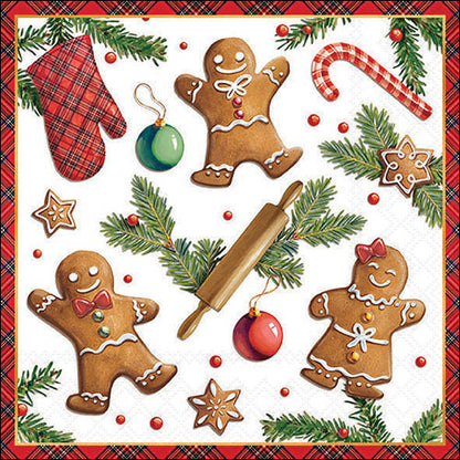 Decoupage Napkins 6.5"  (2pcs)- Gingerbread Cookies