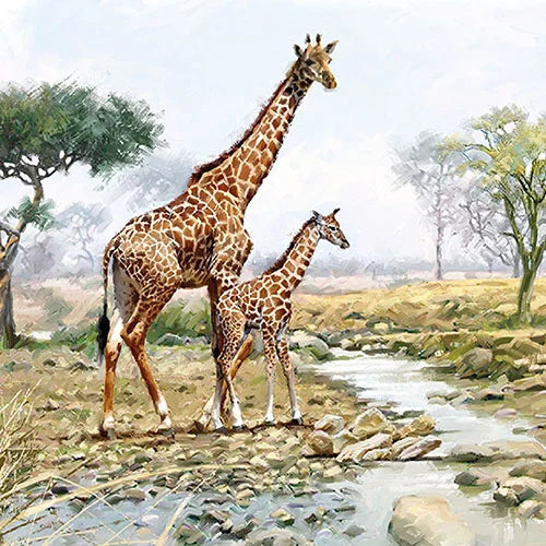 Decoupage Napkins 6.5" (2pcs)- Giraffes