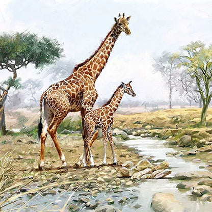 Decoupage Napkins 6.5" (2pcs)- Giraffes
