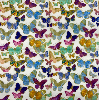 Decoupage Napkins 6.5"  (2pcs)- Golden Butterflies