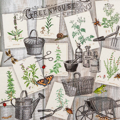 Decoupage Napkins 6.5"  (2pcs)- Green House