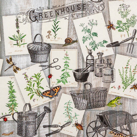 Decoupage Napkins 6.5"  (2pcs)- Green House