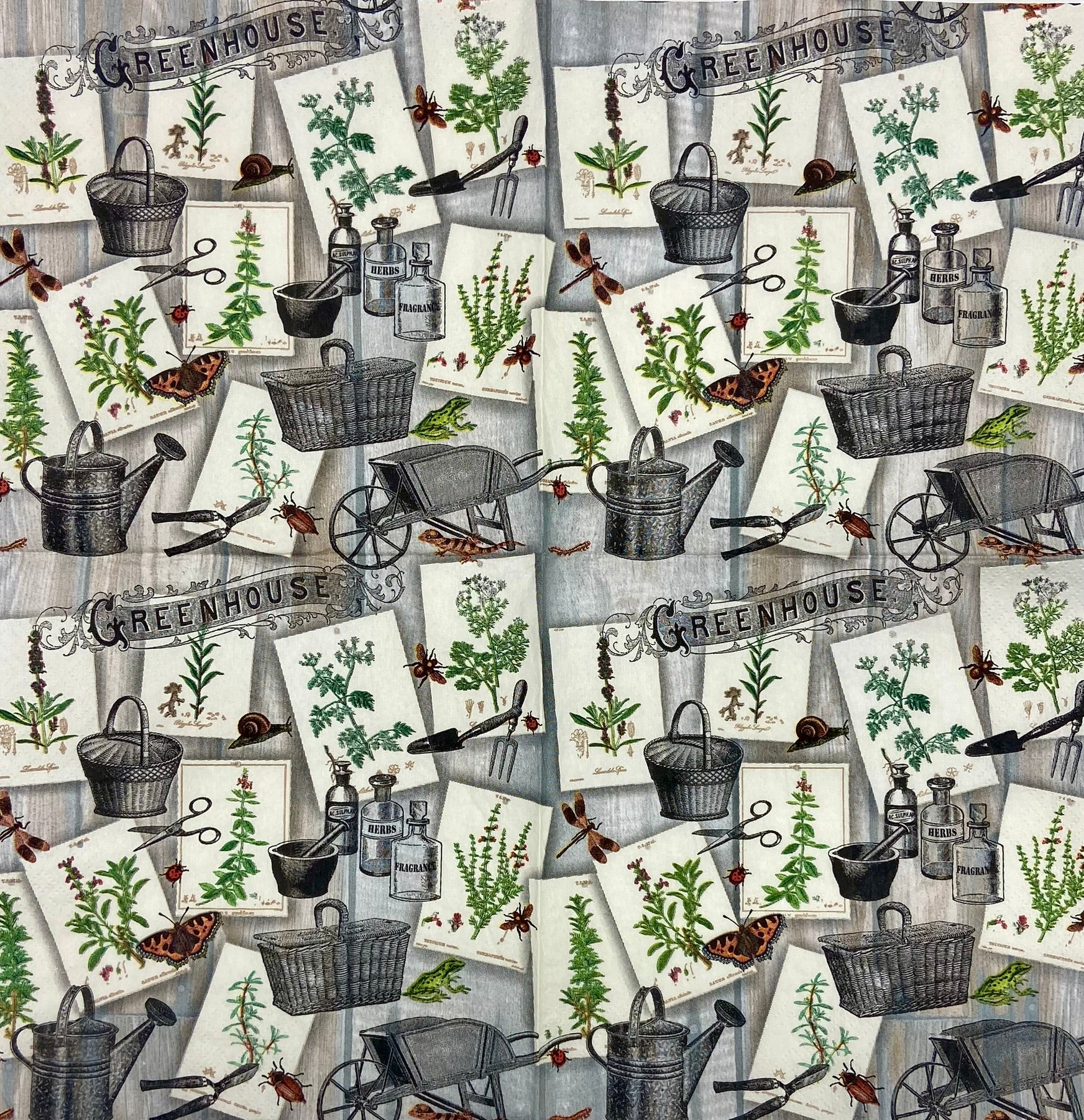 Decoupage Napkins 6.5"  (2pcs)- Green House