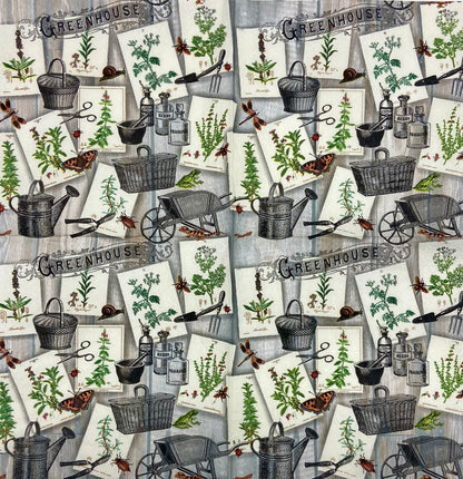 Decoupage Napkins 6.5"  (2pcs)- Green House