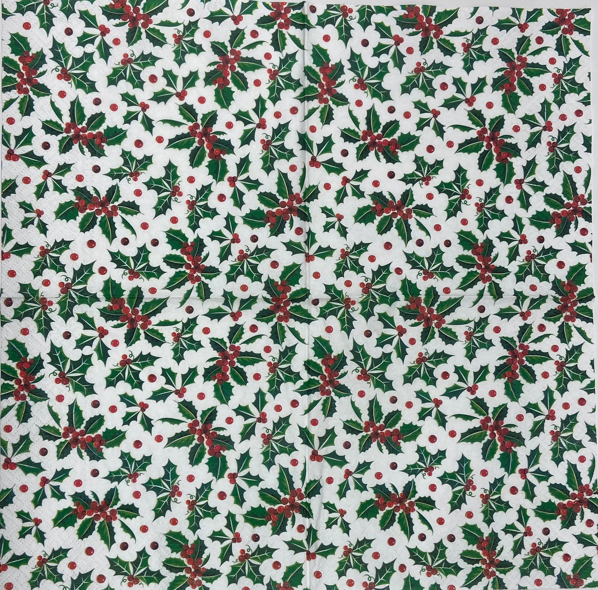 Decoupage Napkins 6.5" (2pcs)- Holly Pattern
