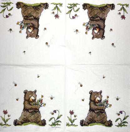 Decoupage Napkins 6.5" (2pcs)- Honey Bear