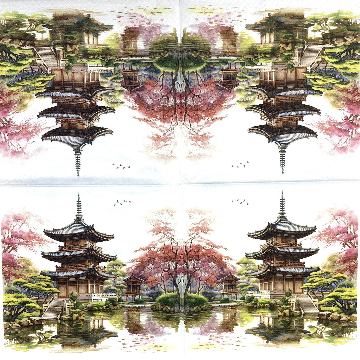 Decoupage Napkins 6.5"  (2pcs)- Jardin Japonais