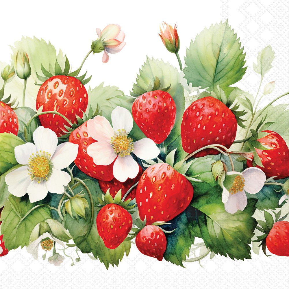 Decoupage Napkins 6.5" (2pcs)- Juicy Strawberries