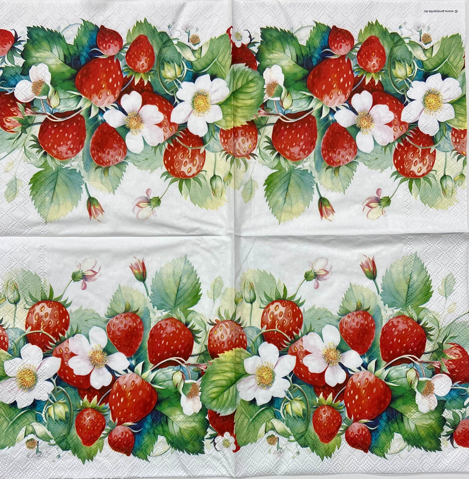 Decoupage Napkins 6.5" (2pcs)- Juicy Strawberries