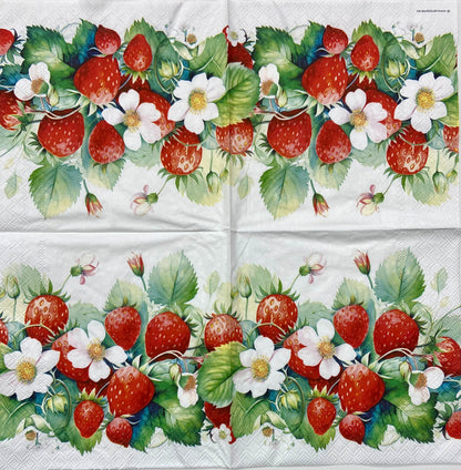 Decoupage Napkins 6.5" (2pcs)- Juicy Strawberries