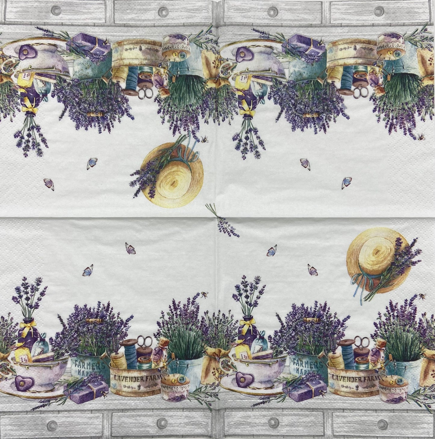Decoupage Napkins 6.5" (2pcs)- Lavender Farm In Provence