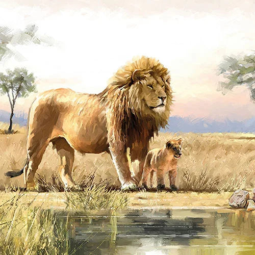 Decoupage Napkins 6.5" (2pcs)- Lions