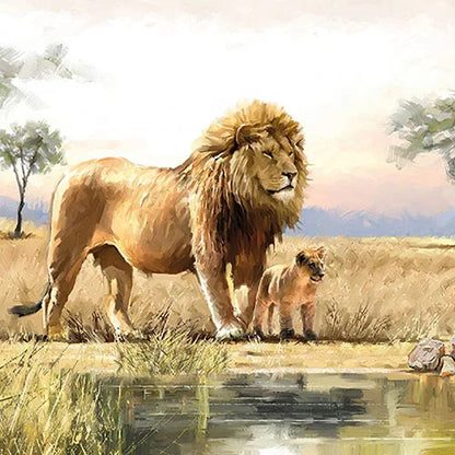 Decoupage Napkins 6.5" (2pcs)- Lions