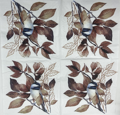 Decoupage Napkins 6.5"  (2pcs)- Lovely Chickadee