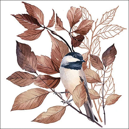 Decoupage Napkins 6.5" (2pcs)- Lovely Chickadee White