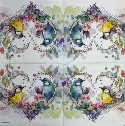 Decoupage Napkins 6.5"  (2pcs)- Loving Birds