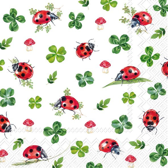 Decoupage Napkins 6.5" (2pcs)- Lucky Ladybugs