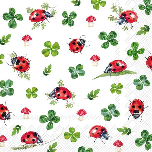 Decoupage Napkins 6.5" (2pcs)- Lucky Ladybugs