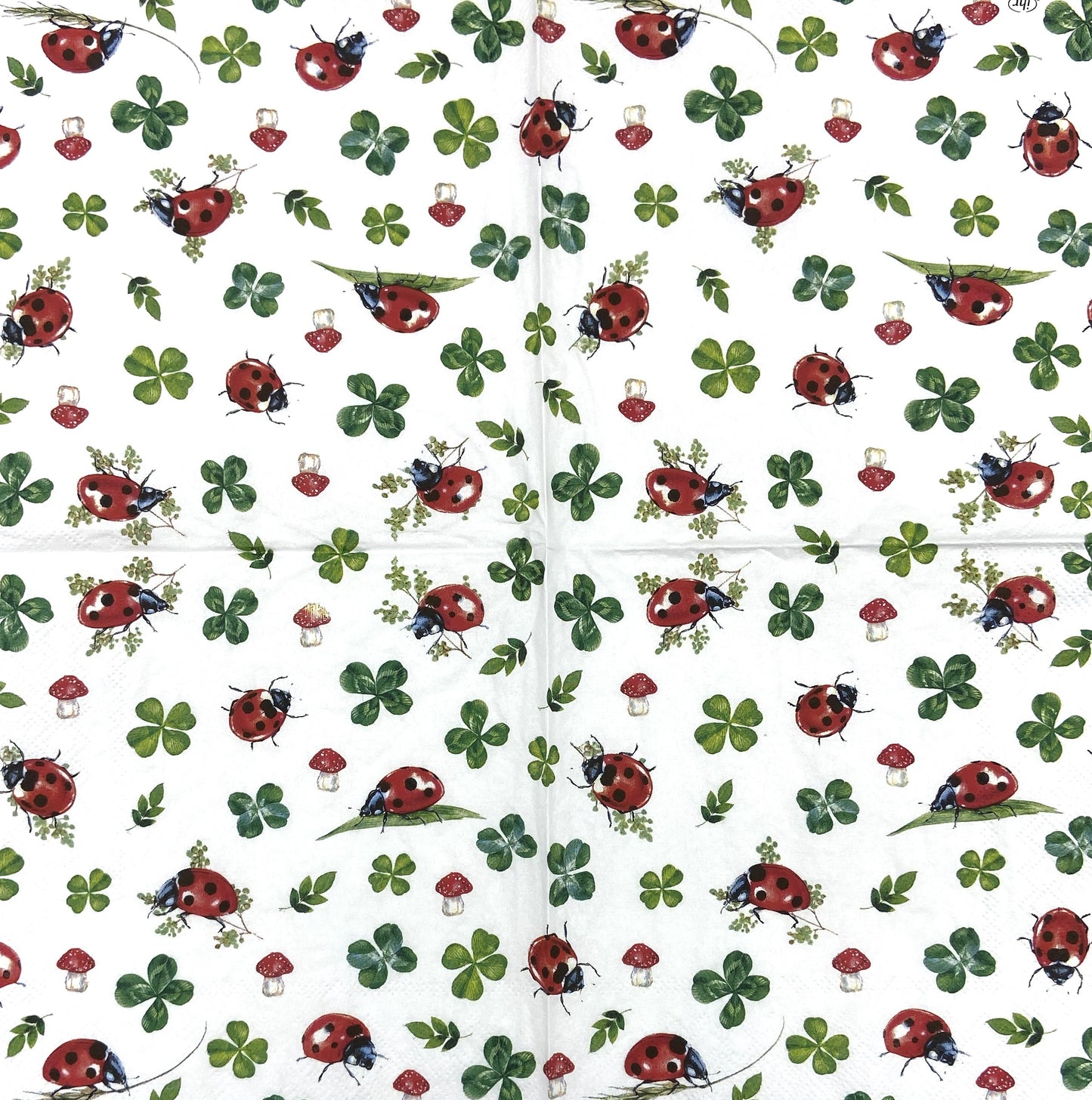 Decoupage Napkins 6.5" (2pcs)- Lucky Ladybugs