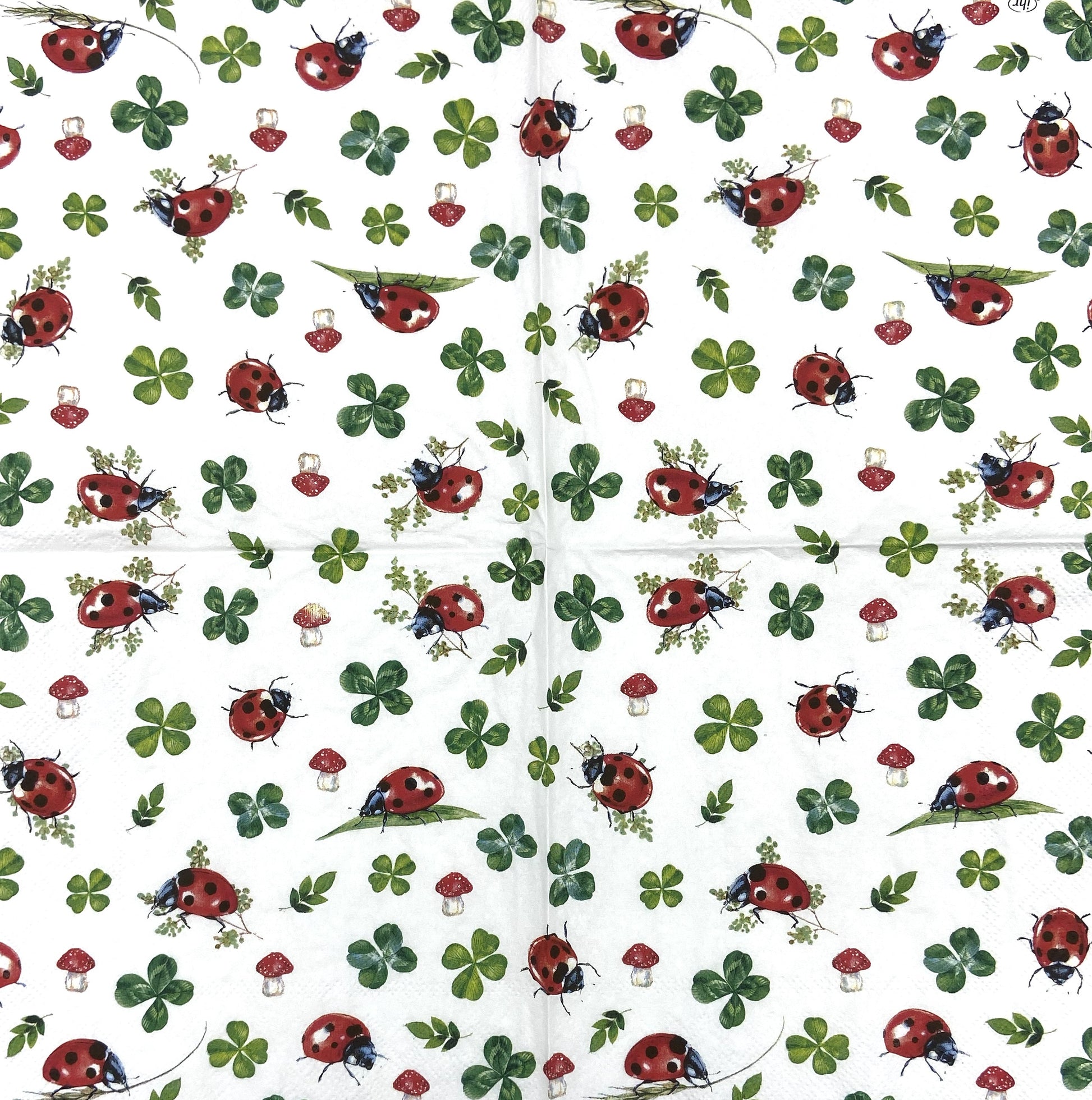 Decoupage Napkins 6.5" (2pcs)- Lucky Ladybugs