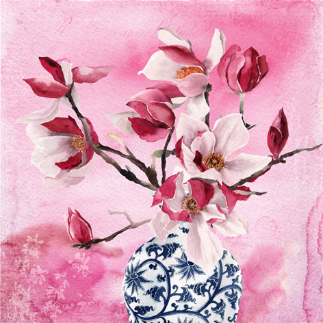 Decoupage Napkins 6.5" (2pcs)- Magnolias En Vase Chinois