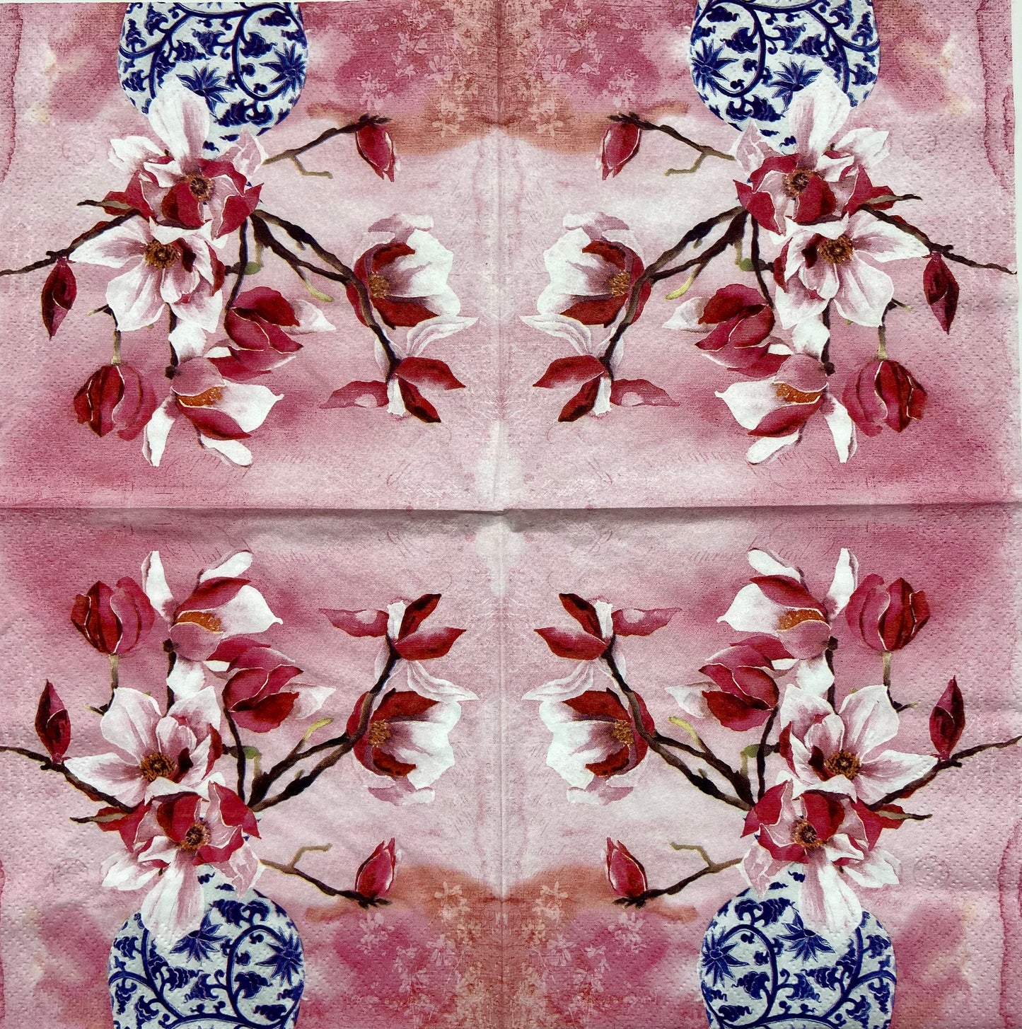 Decoupage Napkins 6.5" (2pcs)- Magnolias En Vase Chinois