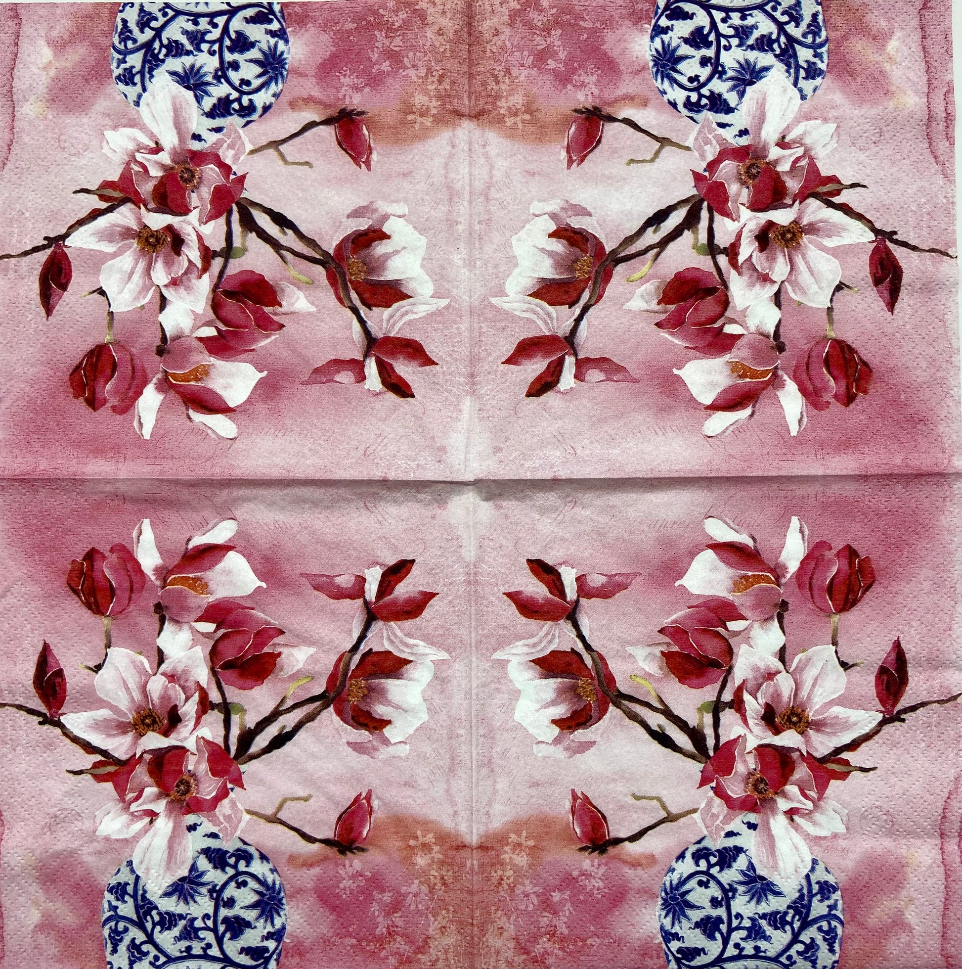 Decoupage Napkins 6.5" (2pcs)- Magnolias En Vase Chinois