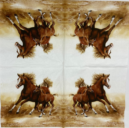 Decoupage Napkins 6.5" (2pcs)- Mare with Foal