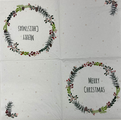 Decoupage Napkins 6.5"  (2pcs)- Merry Christmas