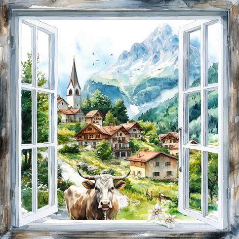 Decoupage Napkins 6.5" (2pcs)- Mountain View