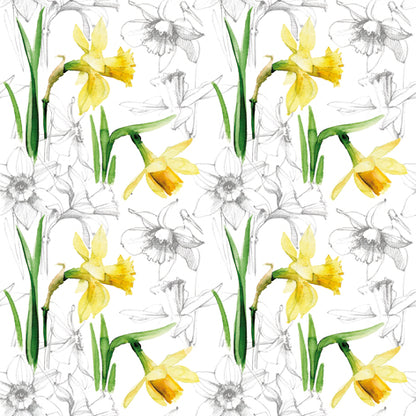 Decoupage Napkins 6.5" (2pcs)- Narcissus Sketch
