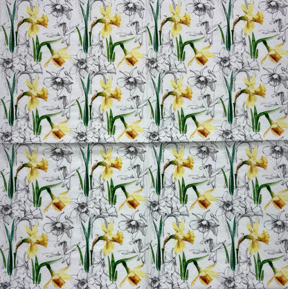 Decoupage Napkins 6.5" (2pcs)- Narcissus Sketch
