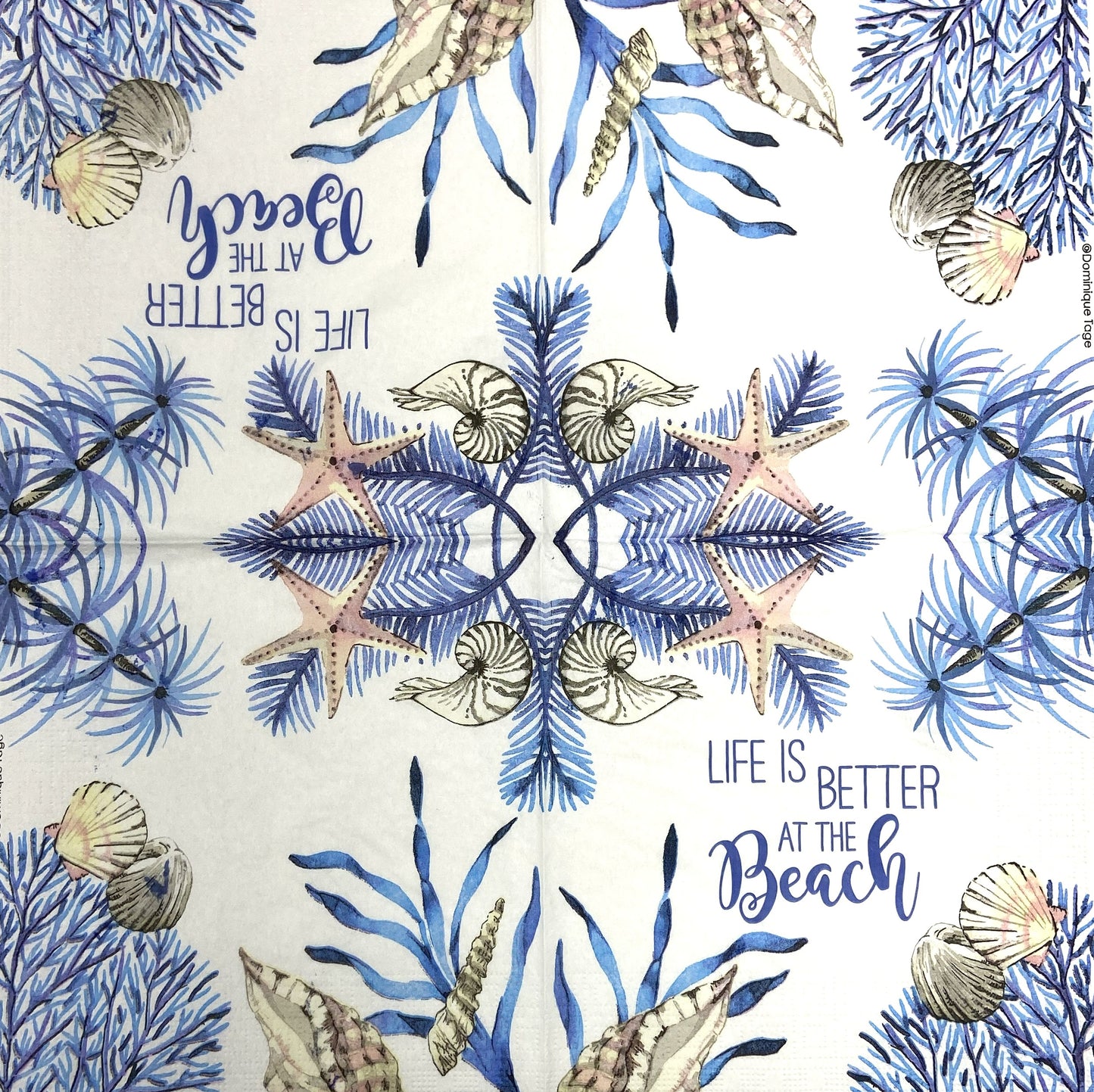 Decoupage Napkins 6.5"  (2pcs)- Ocean Life is Better