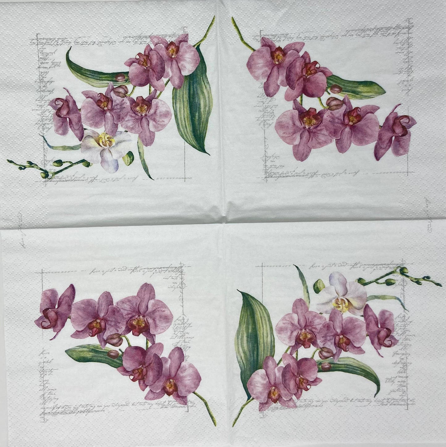 Decoupage Napkins 6.5"  (2pcs)- Orchidée PINK
