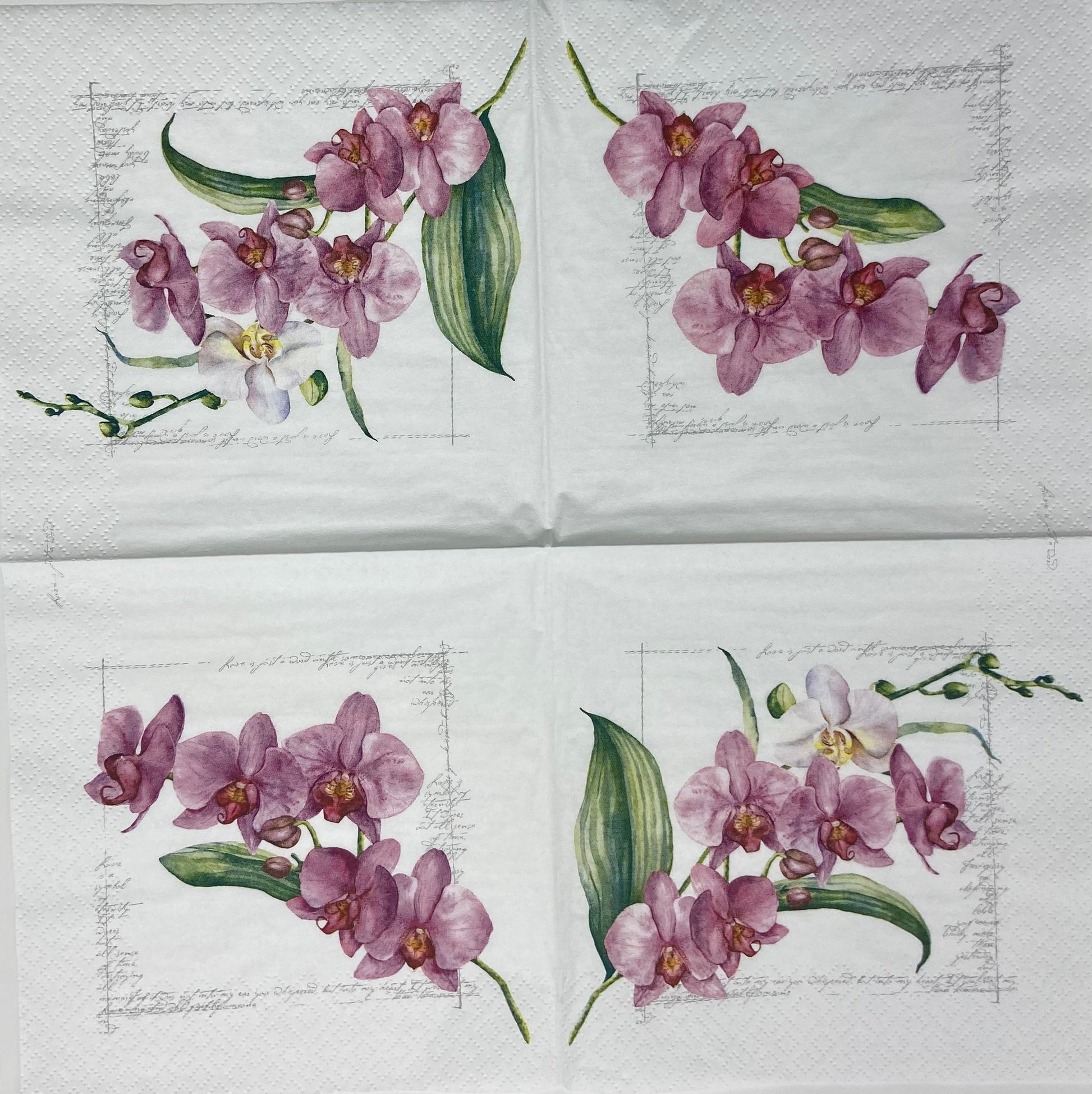 Decoupage Napkins 6.5"  (2pcs)- Orchidée PINK