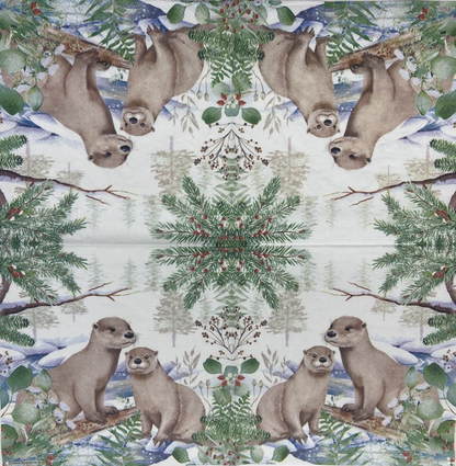 Decoupage Napkins 6.5"  (2pcs)- Otter