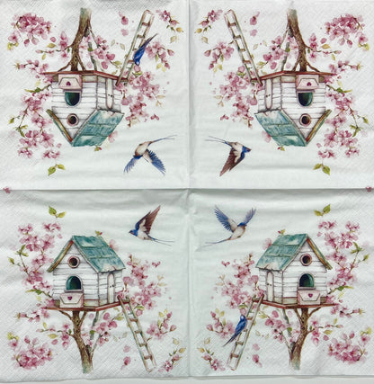 Decoupage Napkins 6.5" (2pcs)- Pajarera En Primavera