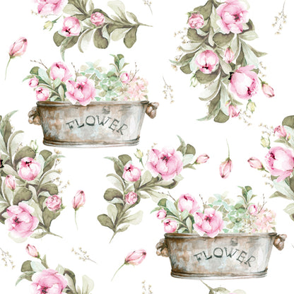 Decoupage Napkins 6.5" (2pcs)- Peony Flower Boxes