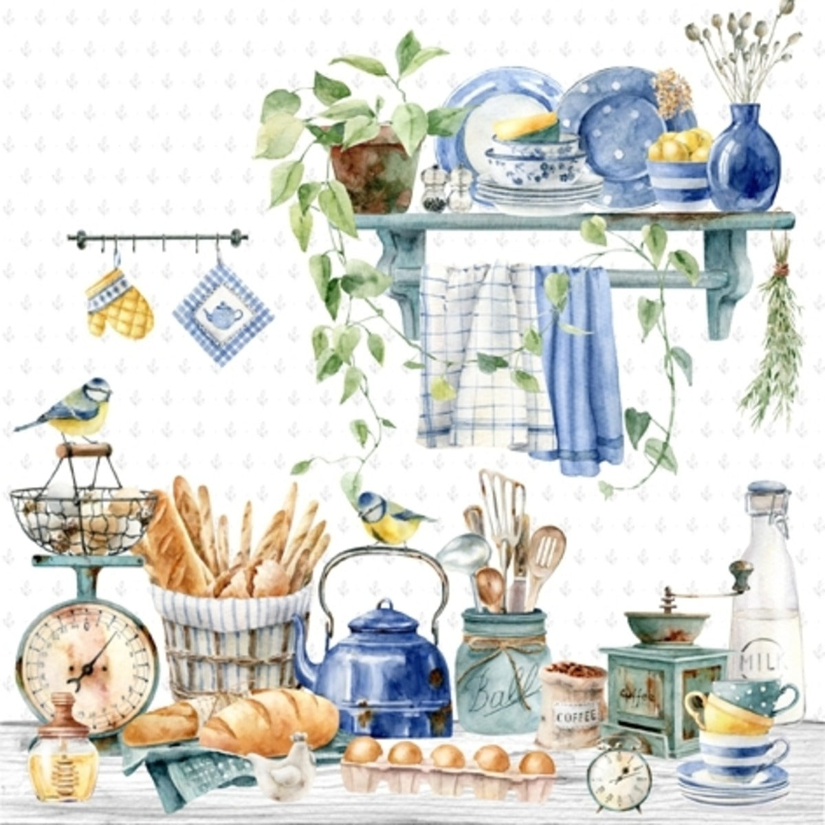 Decoupage Napkins 6.5" (2pcs)- Petit Déjeuner