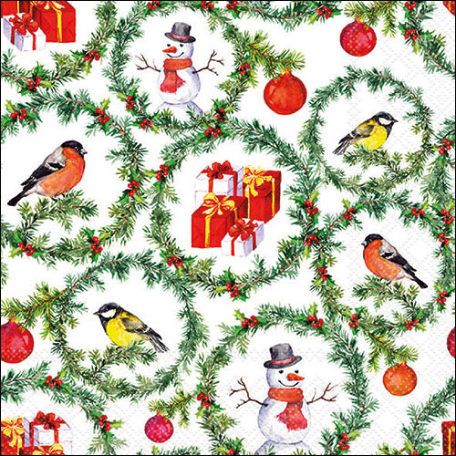 Decoupage Napkins 6.5"  (2pcs)- Pine Branches Rings